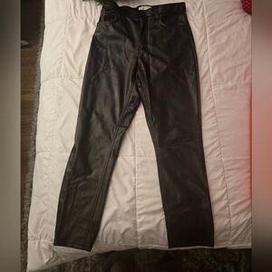 Abercrombie & Fitch Vegan Leather Pants - Black